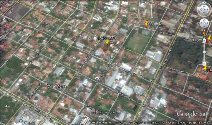 Vendo terreno de 564 m2 en pleno Villa Morra (ver mapa)